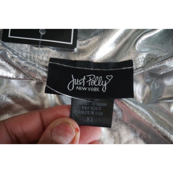 Just Polly New York Metallic Mini Skirt - Size XL, NWT - Picture 3 of 7